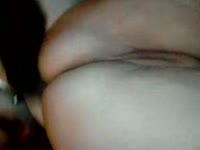 Whore's pussy receives dog creampie